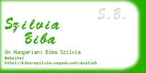 szilvia biba business card